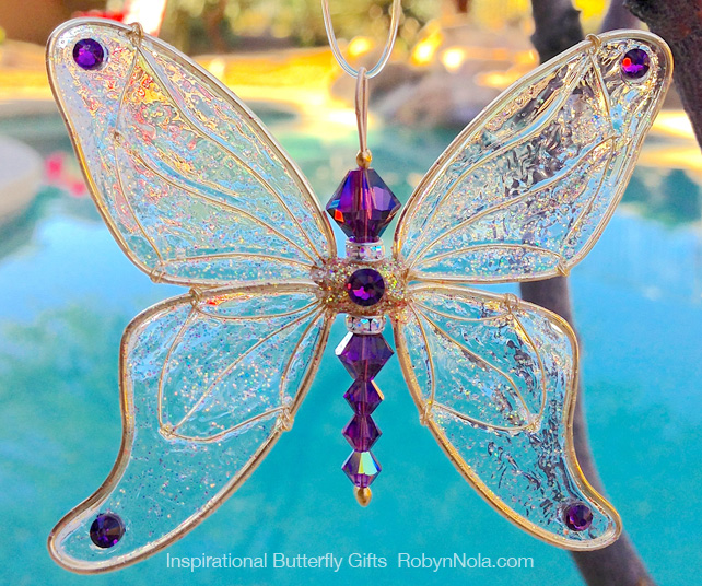 Butterfly Gift Set Swarovski Crystal Butterfly Sun Catcher and